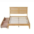 thumbnail image 6 of Miniyam Full Size Bed with Rattan Headboard, Storage Drawers for Adult, Oak, 6 of 7