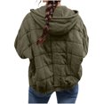 thumbnail image 6 of qucoqpe Womens Full Zip Quilted Puffer Coat Trendy Casual Oversized Padded Down Jackets with Pockets, 6 of 9