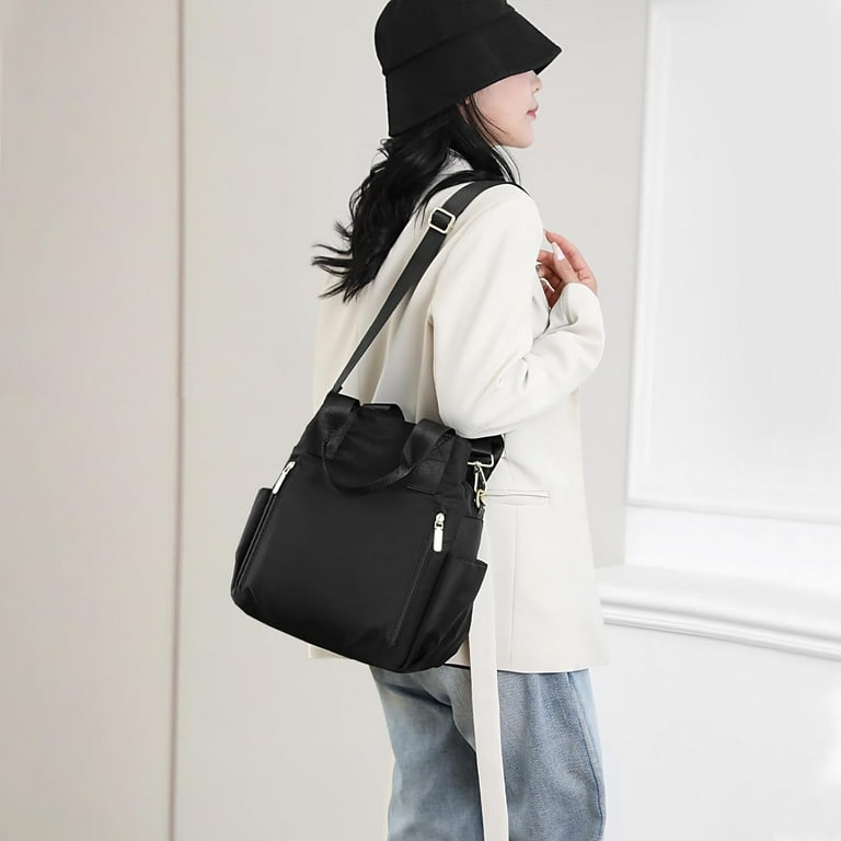 14 inch travel backpack Men Canvas Backpack Schoolbag 14 Inch Laptop Bag, Black
