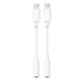 thumbnail image 1 of Adaptador de audio SAMPOP Lightning a 3,5 mm, paquete de 2, blanco, 1 of 7