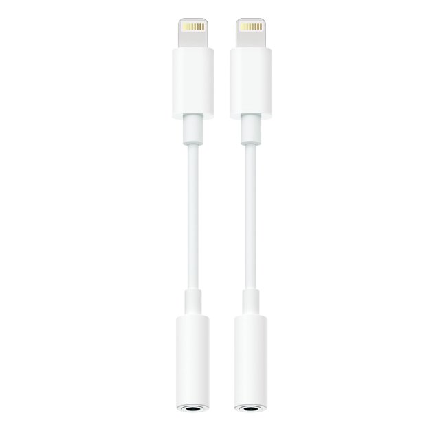 Adaptador de audio SAMPOP Lightning a 3,5 mm, paquete de 2, blanco