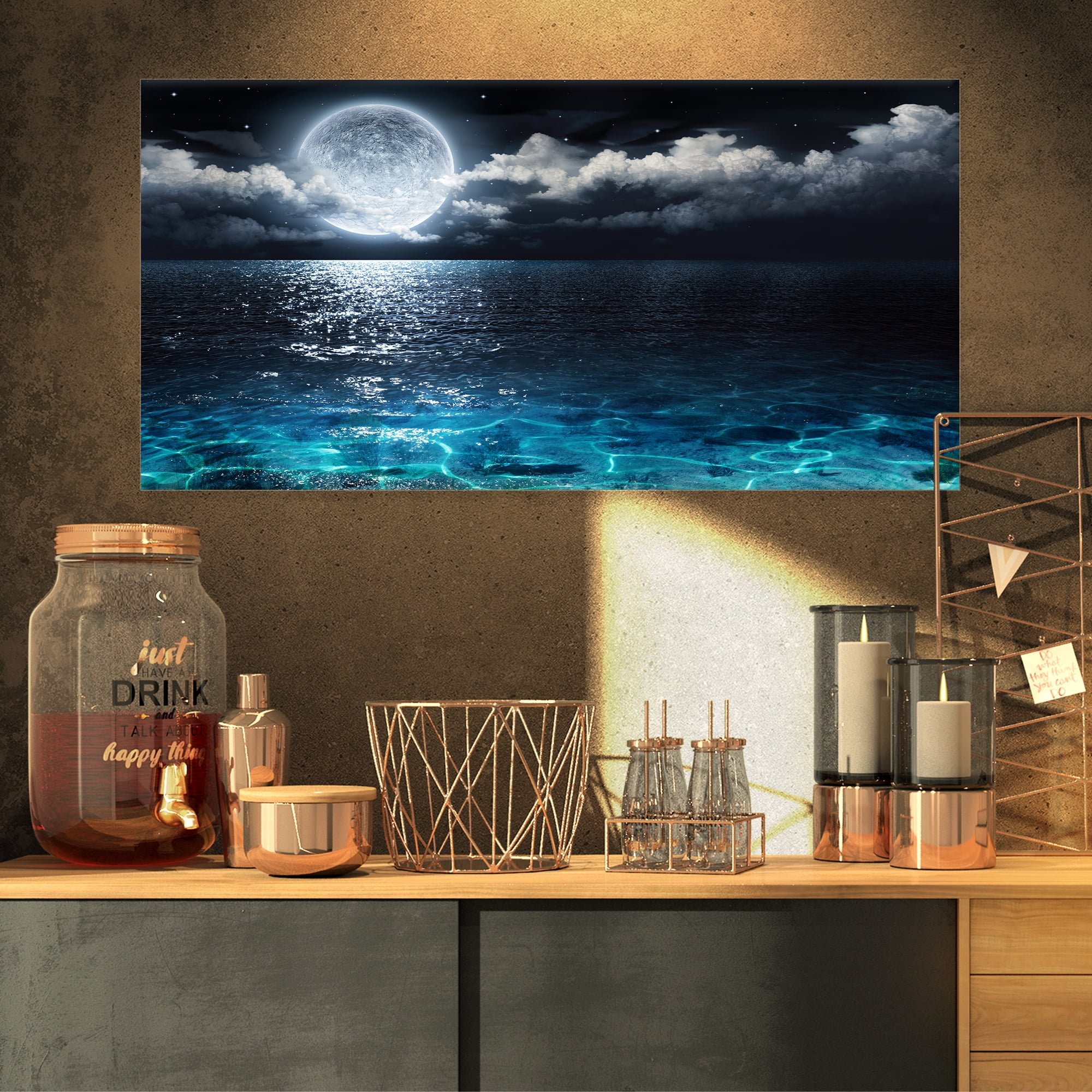 Design Art Romantic Full Moon Over Sea Walmart Canada