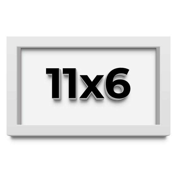11x6 Shadow Box Frame White | 1 Inches Deep Real Wood Contemporary Shadowbox Display Frame | UV