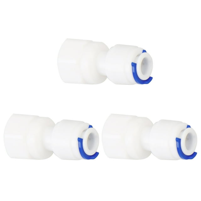 Conectores rápidos de purificador de agua de 1/4 de pulgada BSP hembra a 1/4 de pulgada OD rectos para sistema de ósmosis inversa 3 piezas