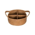 thumbnail image 2 of Kouboo Rattan Utensil Caddy with Built-in Handles, Handwoven Rattan, 4 Compartments, Tropical Centerpiece Basket, Honey Brown, 2 of 5