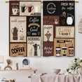 thumbnail image 6 of Coffee Modern Kitchen Curtains Brown Vintage Rustic Small Short Cafe Window Curtains Farmhouse Country Latte Cappuccino Beans Bathroom Drapes Treatment Tier Curtains 2 Panels (27.5x39 Inch), 6 of 6