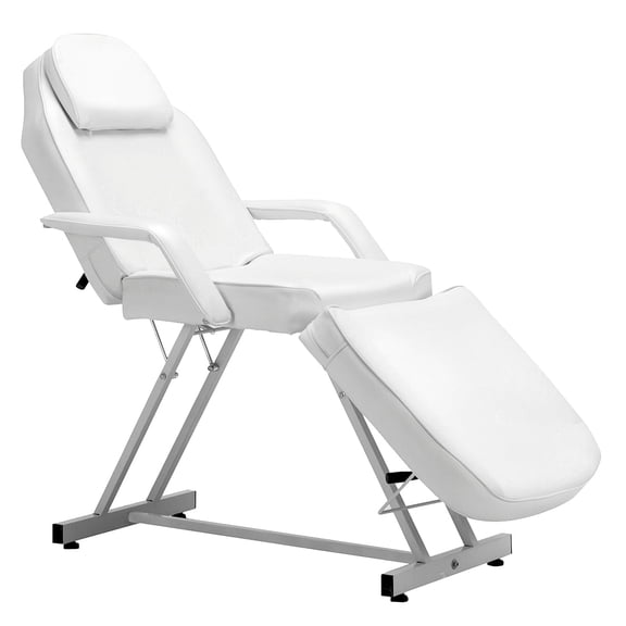 BarberPub 28.4''H Adjustable Massage Table 72''L Salon Beauty Bed Facial Tattoo Bed White 0015(White)