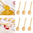 thumbnail image 2 of Yooshoverk Wooden Spoon Set 6 Pcs Small Round Design Stirring Coffee Spoons Natural Material Prevents Burns for Kitchen, 2 of 9