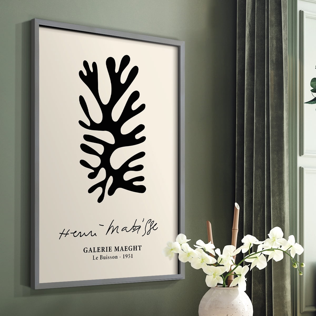 Matisse CXLIX Framed Print in Gray Solid Wood 22 x 28 Framed Print