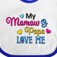 thumbnail image 4 of Inktastic My Mamaw and Papa Love Me with Hearts Boys or Girls Baby Bib, 4 of 4