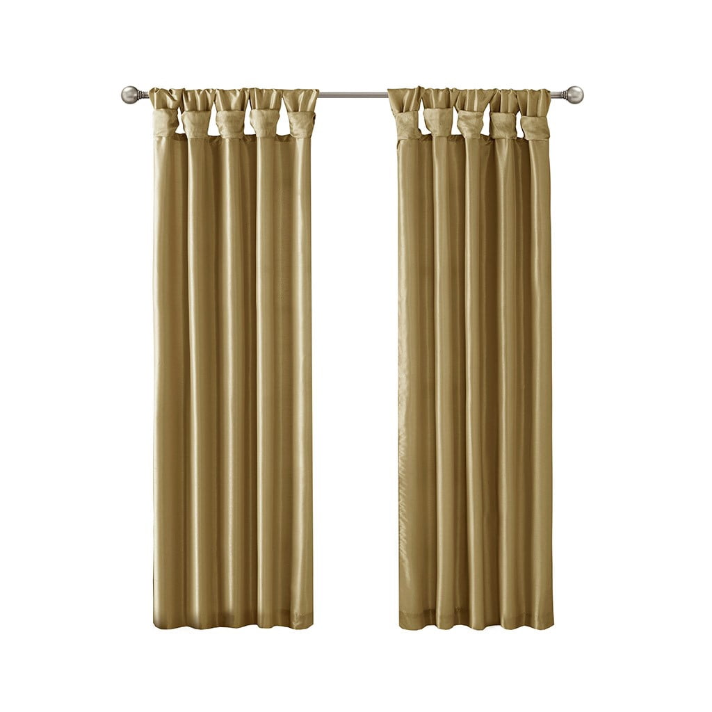 MAYEERTY 50x95" Twist Tab Lined Window Curtain Panel Bronze