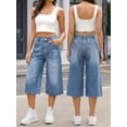thumbnail image 4 of EMMIOL Women's High Waisted Baggy Denim Bermuda Shorts - Y2K Wide Leg Casual Trendy Streetwear Summer Shorts, 4 of 7