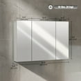 thumbnail image 3 of kleankin 35" x 24" Medicine Cabinet, Bathroom Mirror Cabinet, Grey, 3 of 10