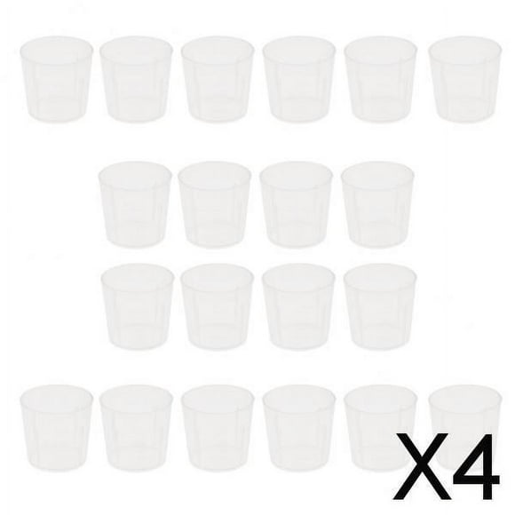 BELOVING 4x20pcs 20ml Plastic Mini Lab Cylinder Measuring Cup with Scale for Reptile
