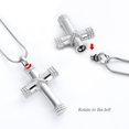 thumbnail image 3 of Rope Winding Cross Cremation Ashes Urn Pendant Necklace Memorial Keepsake Jewelry Lord’s Prayer Cross Ashes Necklaces, 3 of 6
