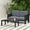 Grey, variant on Acacia Wood - Weather Resistant - Outdoor Patio - Cozy Seating for Two