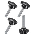 thumbnail image 1 of Perillas de sujeción en estrella Uxcell de 4 piezas, tornillo de mano de rosca macho M10x45mm, reemplazo de mango de máquina [39mm, negro], 1 of 1