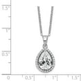 thumbnail image 2 of 925 Sterling Silver Rhodium Created White Topaz & CZ Necklace; 18 inch; for Adults and Teens; for Women and Men, 2 of 2