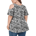 thumbnail image 3 of CHUANK Tunique Grande Taille pour Femmes Épaules Dénudées Blouse d'Été à Manches Courtes, 3 of 7