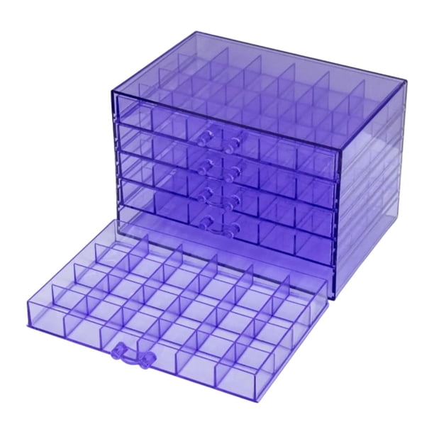 Organizador de joyería de caja de almacenamiento de uñas para brillar Vanity Desk imitadores Púrpura