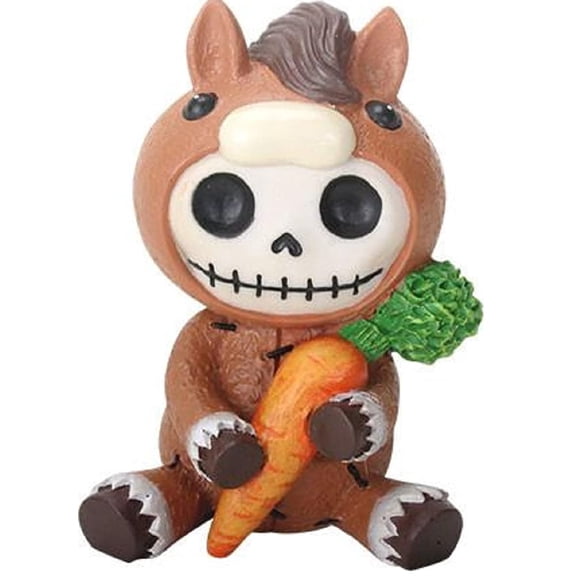 SUMMIT COLLECTION Furrybones Clyde Signature Skeleton in Horse Costume Holding onto a Carrot