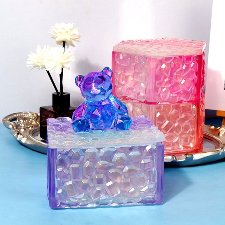 2 Set Vintage Jar Resin Mold With Lid - Stackable Jewelry Box Mold For Resin Casting