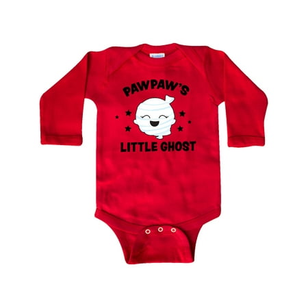 

Inktastic Cute Pawpaw s Little Ghost with Stars Gift Baby Girl Long Sleeve Bodysuit
