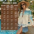 thumbnail image 7 of Xoenoiee Sea Waves Cloud Print Women Swimsuit Cover Up Shirt 2026 Button Down Beach Bathing Suit Side Split Swimwear Bikini Dress with Chest Pocket, XL, 7 of 7