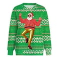 thumbnail image 3 of larppty Vintage Christmas Sweatshirts for Women Ugly Xmas Tops Santa Graphic Outfits Fashion Pullover Shirts (Green, XL), 3 of 6