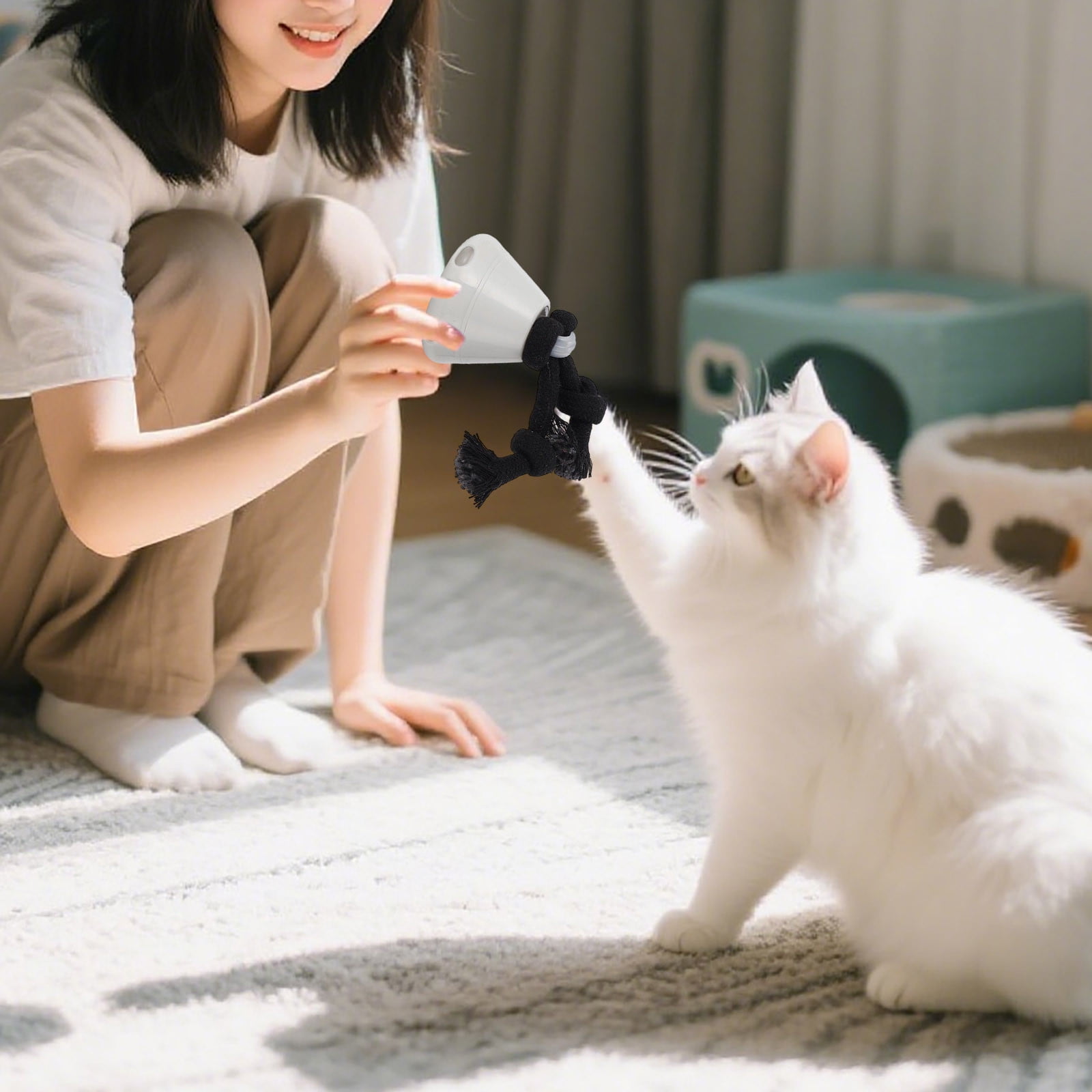 Interactive Motion Activated Pet Toy Rechargeable Rolling With LED Light For Dogs And Cats Indoor Activity Entertainment