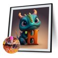 thumbnail image 2 of Diamante pintura 5D DIY taladro redondo completo dinosaurio letra H decoración del hogar (NH3125) FLhrweasw  Nuevo, 2 of 9