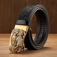 thumbnail image 5 of 3.5CM Eagle Alloy Automatic Buckle Cowskin Leather Belt Quality Men Wasitbad Strap Genuine Leather Gift Bussiness Belt For Jeans, 5 of 6