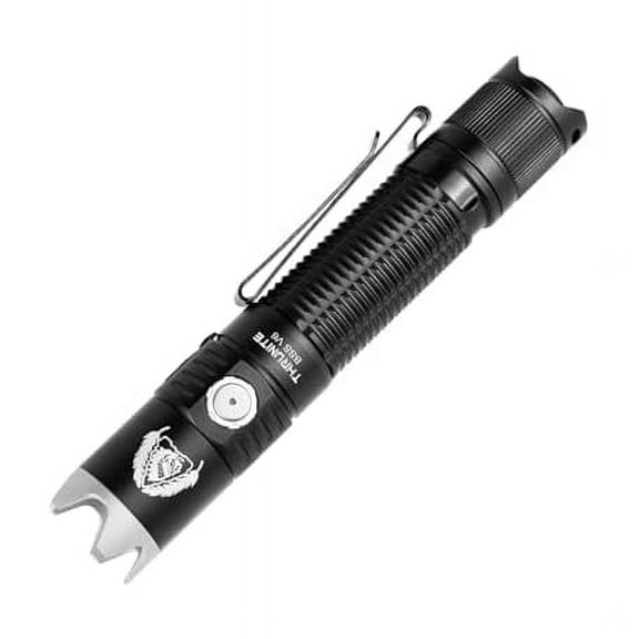 ZC BSS V6 Black Scout Survival Customized Edition EDC Flashlight, USB-C Rechargeable LED Flashlight, High 2000 Lumens, 6 Light Modes, Dual Switches Bright Flashlights, Black - CW