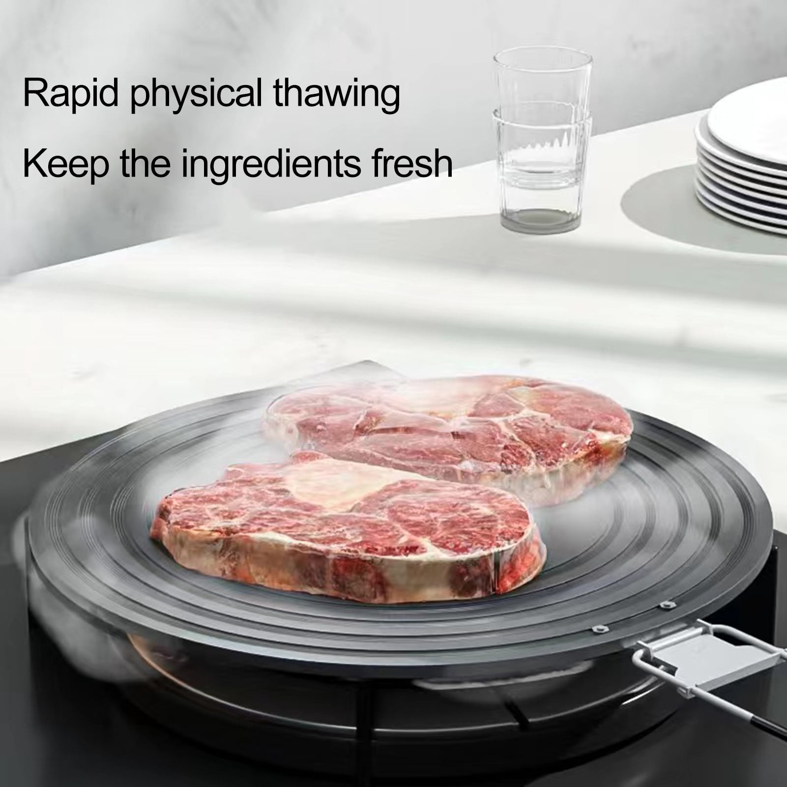 HomeLife Gas Stove Simmer Plate with Anti Scalding Handle Quick Heating Round Heat Diffuser Cookware Accessories