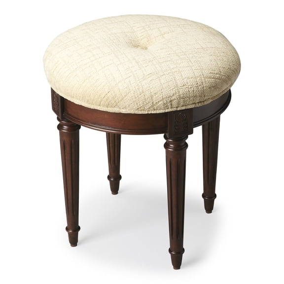 HomeRoots 389171 18.75 x 18 x 18 in. Classic Cherry Brown Vanity Stool