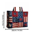thumbnail image 3 of Bookk Quilted Patchwork Tote – Large Capacity Reusable Shoulder With Colorful Appliqué Design Sturdy Handmade Shopping For Grocery Beach Travel And Daily Use, 3 of 6