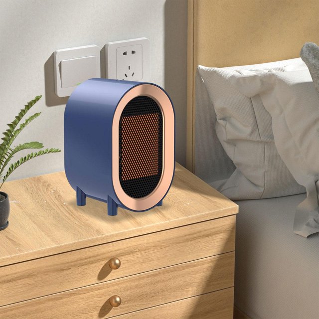 Calentador de aire eléctrico portátil BLESIY Calentador de escritorio azul