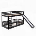thumbnail image 2 of Espresso Twin Over Twin Bunk Bed - Convertible Ladder & Slide for Fun!, 2 of 19