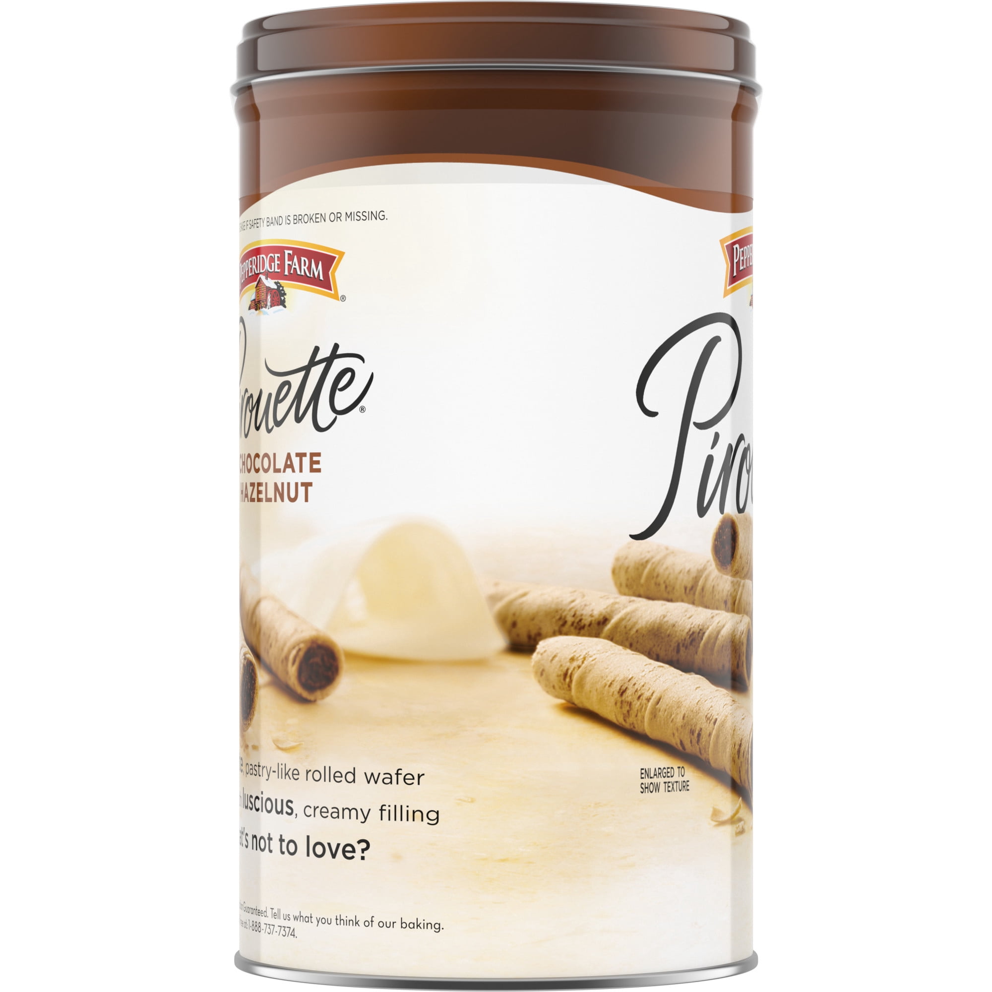 (3 pack) Pepperidge Farm Pirouette Cookies, Chocolate Hazelnut Créme Filled Wafers, 13.5 oz Tin