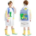 thumbnail image 3 of FAMTKT Kids Raincoats Waterproof Rain Jacket Hooded Rain Poncho Toddler Boys Girls Rain Suit Reusable Rainwear, Baby Raincoat( 7-8 Years, Yellow ), 3 of 9