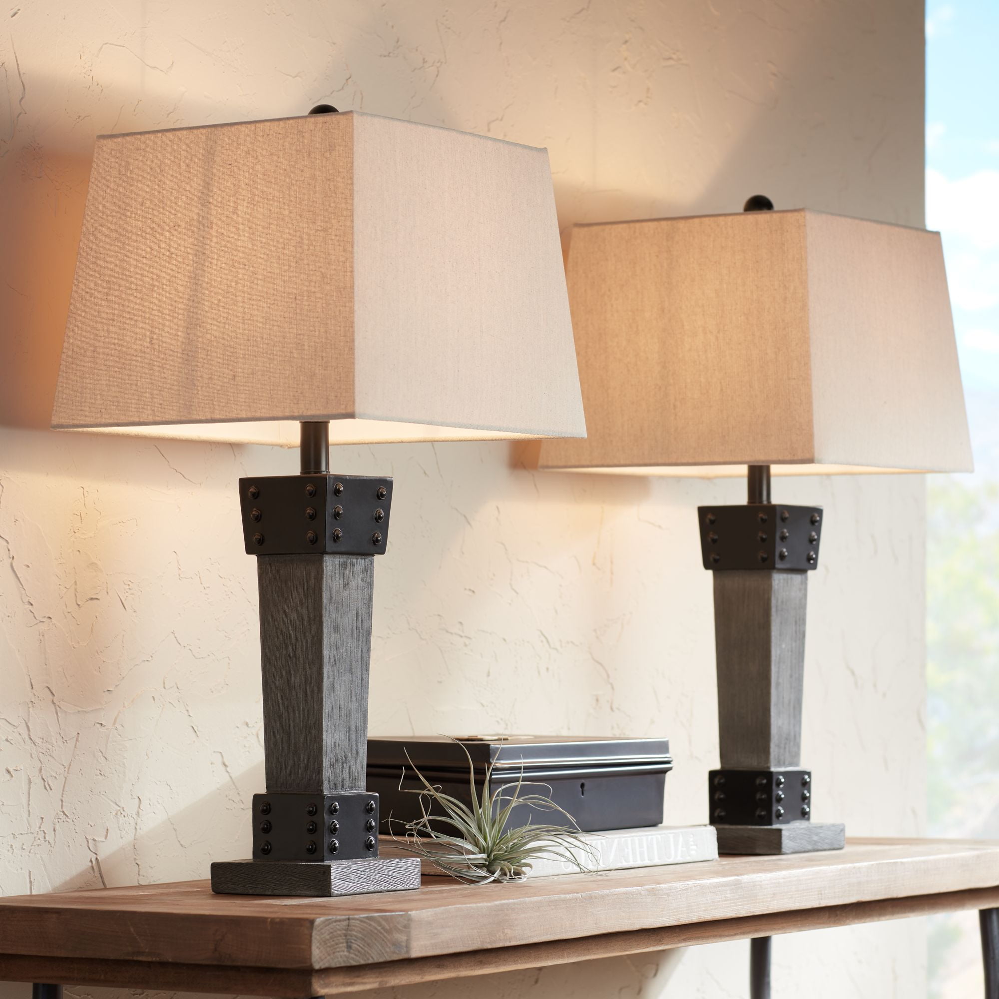 John Timberland Modern Farmhouse Table, Wooden Table Lamps For Bedroom