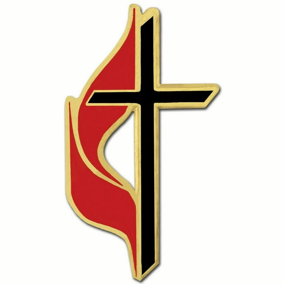 PinMart's Methodist Cross Religious Enamel Lapel Pin