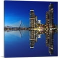 thumbnail image 1 of ARTCANVAS Rotterdam Netherlands Reflective Blue Skyline Square Canvas Art Print - Size: 26" x 26" (0.75" Deep), 1 of 9