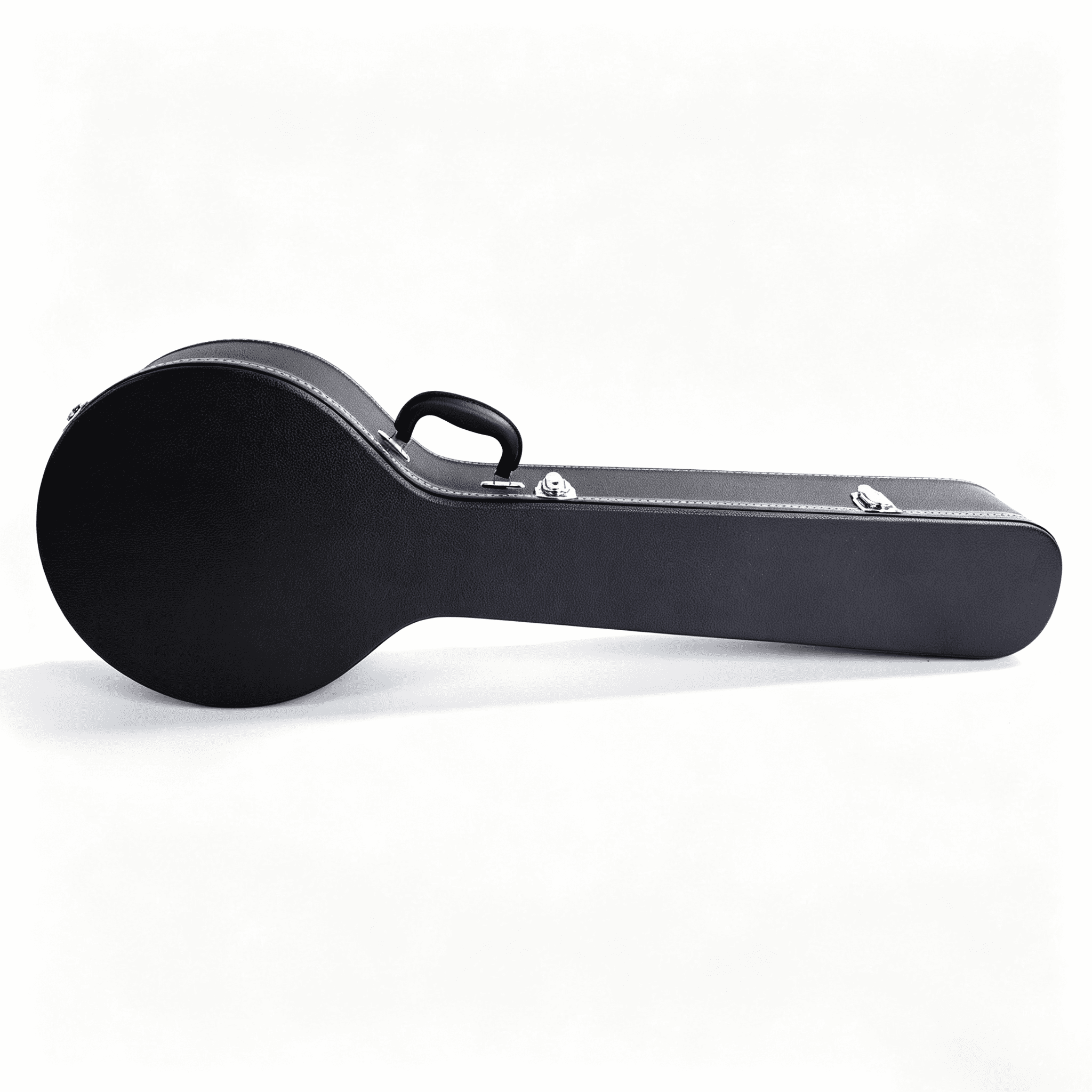 5-String 6-String Microgroove Pattern Leather Wood Banjos Case, Black