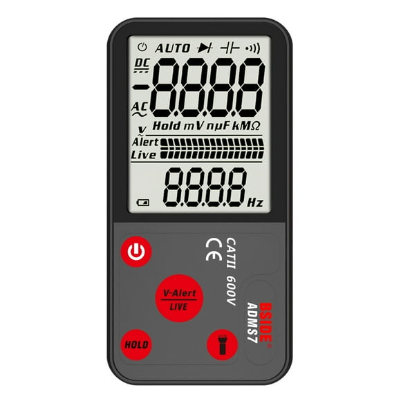 BSIDE BSIDE ADMS7/ADMS9 Multimètre Numérique Ultramince avec Écran HD LCD, 6000/9999 Unités, Détection NCV, Maintien des Données, Aucune Pile Incluse