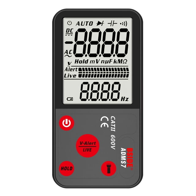 BSIDE ADMS7 Digital Multimeter True RMS Professional Ultra-Thin Large Screen Voltage Tester 6000 Counts Multimeter NCV Resistance Frequency Continuity Tester