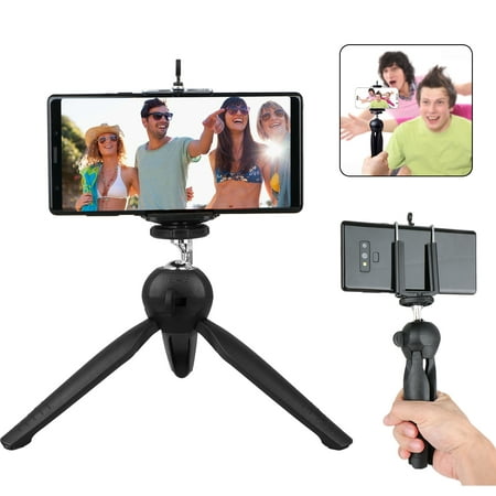EEEKit Phone Camera Tripod, Compact Aluminum Tripod with Universal Phone Mount, Lightweight Small Portable Tripod Stand Holder for iPhone, Samsung, Huawei Smartphone, Gopro, DSLR (Best Small Tripod For Dslr Camera)