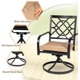 thumbnail image 3 of SUNCROWN Outdoor Dining Swivel Black Wrought IronChairs with Cushions Patio Metal  Rocker Chairs  (Set of 2 ), 3 of 7