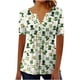 thumbnail image 3 of TaTaai Women's St. Patrick's Pullover Top, Soft Breathable Cotton, Loose Fit, Short Sleeve V-Neck, Ruching Button, Printed, Casual Holiday Daily Spring Summer Outings Multi-Color Gift, 3 of 5