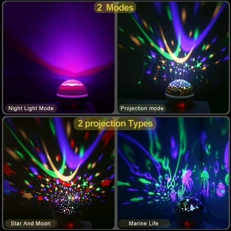 

Toys for Boys Star Projector Sky Night Lamp Starry Sky / Ocean World 2-in-1 Lighting Night Lights Rotating Projection Lamps for Bedrooms (Blue)